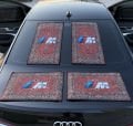Otantik Desenli Halı Görünümlü Araba Paspası (BMW Logo Tasarım)